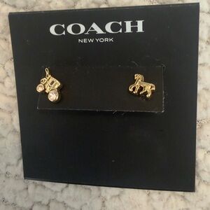 Coach Gold Horse Motif Earring